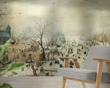 Wysoka jakość Winterlandschap met schaatsers, Hendrick Avercamp