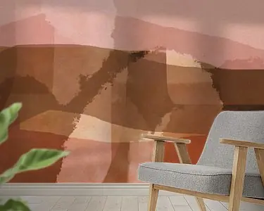 Abstract landschap. Aardetinten en roze kleuren. Promocja