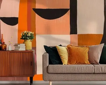 Modern en abstract portret in retro kleuren Darmowa dostawa