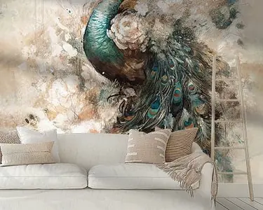 Abstracte pauw - pastel Szybka dostawa