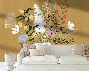 Bloemenvaas op Geel Oryginalny