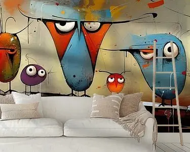 Uil & Vogels: Modern Schilderij Niska cena