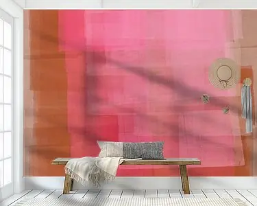 Roze lagen. Moderne abstracte kunst in terra en neonroze. Tylko dziś