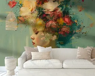 Het meisje en de bloemen Autentyczny