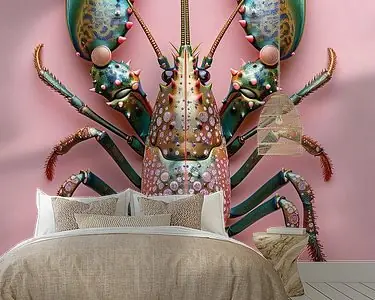 Lobster Luxe - Groene Roze Bling Bling kreeft Ostatnia szansa