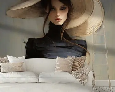 Modern portret in zwart en beige Niska cena