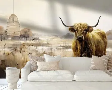 Oferta limitowana Schotse Hooglander portret in mistig landschap