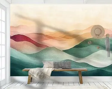 Oryginalny Abstract Berglandschap in Warme tinten