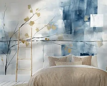 Najlepsza cena Modern abstract in blauw en wit