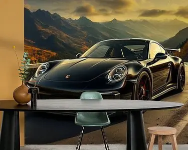 Zwarte Porsche in berglandschap_4 Rabat