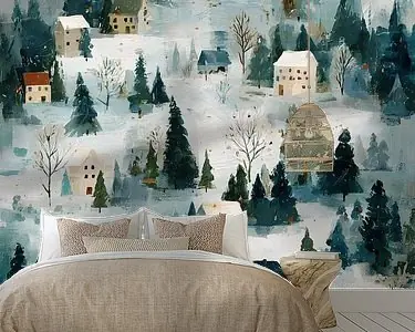 Sneeuwlandschap met Winterdorp Niska cena