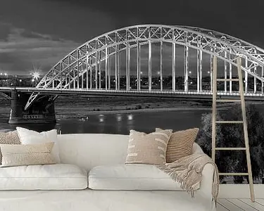 Rabat Panorama Waalbrug Nijmegen zwart\\/wit