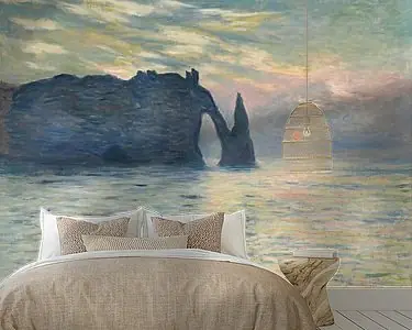 Ekspresowa dostawa De klif, Étretat, zonsondergang Claude Monet