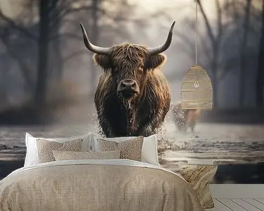 Ekspresowa dostawa Watervoeten: Schotse Hooglander in Natuurlijke Pracht