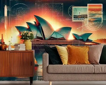 Zeilboten bij zonsondergang Sydney Nowość