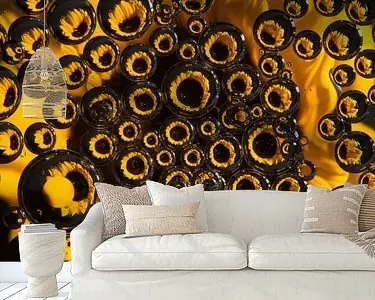 Tylko dziś Gele zonnebloem door druppels heen (vierkant)