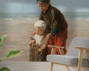 Oryginalny Twee visserskinderen op het strand, Jozef Israëls