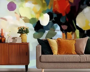 Kleurrijk abstract schilderij: Premium