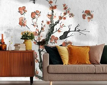 Kersenbloesems met vlinders Popularny