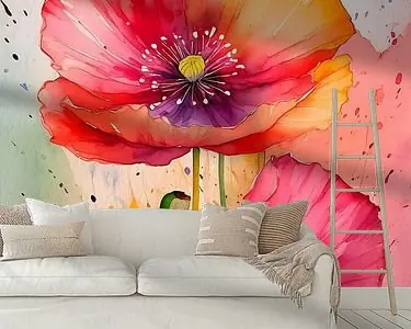 Sfeervol en sereen Stilleven. Tere Klaprozen Promocja