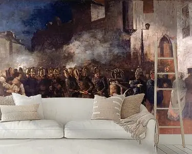 Promocja Brandweermannen rennen naar een vuur, Gustave Courbet, 1850 - 1851