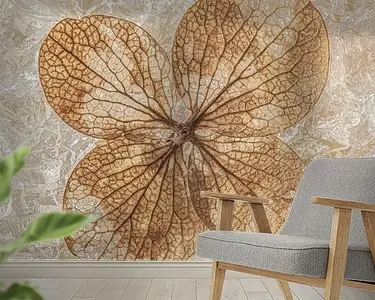 Oferta limitowana Stilleven in bruin en goud tinten: Het Hortensiablaadje