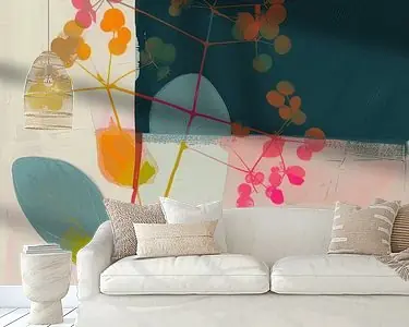 Botanisch abstract met neon accenten Oferta limitowana