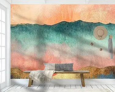 Vloeibare Horizon in Pastel en Goud no.2 Nowość