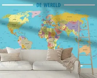 Kaart van de Wereld Nederlandstalig Popularny