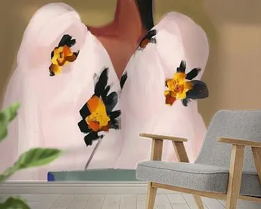 Modern portret in pastelkleuren met neon roze accenten Zamów teraz