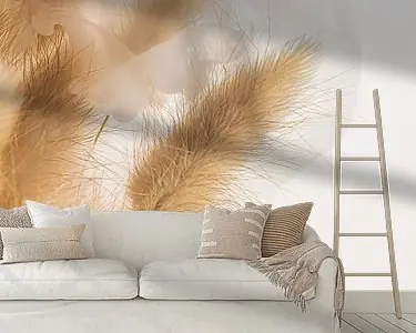 Droogbloemen: Pluimen in een sluier van witte rook Popularny