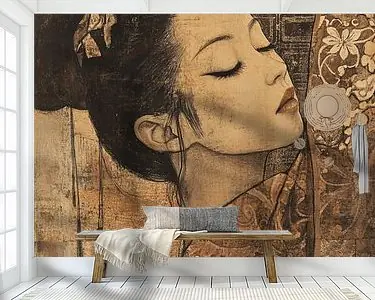 Ekspresowa dostawa Beschutting van Zonlicht: Portret van een Aziatische Vrouw in Tamayo-Stijl