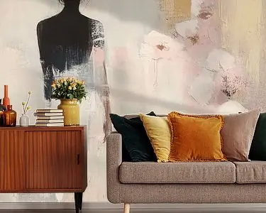 Modern en abstract portret in roze en goud Zamów teraz