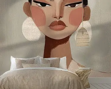 Modern portret, illustratie in bruintinten Oryginalny