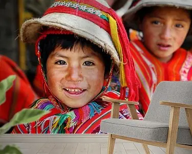 Popularny Vrolijk kind uit de Andes in Peru