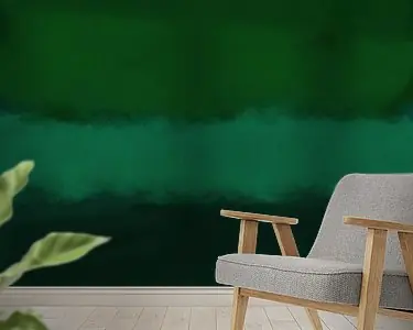 Zwrot pieniędzy Abstract schilderij in neon gloeiende kleuren. Groen en zwart.