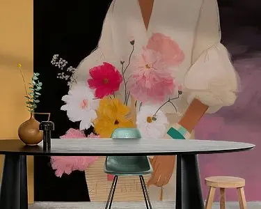 Autentyczny Een mand vol zomerse bloemen