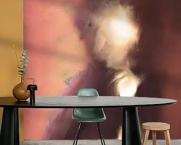 Abstract portret in aardse, warme teinten als aubergine en terracotta Oferta