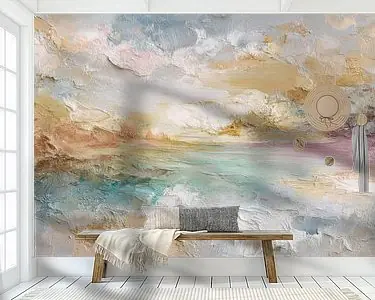 Pastelverhalen \\u2013 Abstract Schilderij in Zachte Tinten Szybka dostawa