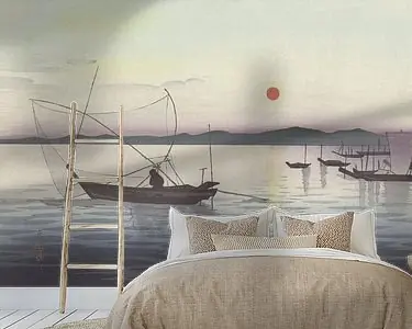 Kup teraz Boten en ondergaande zon, Ohara Koson