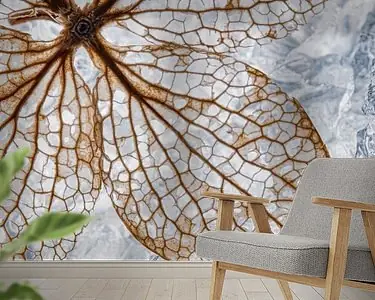 Rabat Een winters vierkantje met een hortensiablaadje