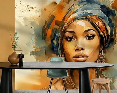 Afrikaanse schoonheid vrouw kunst geschilderd Tylko dziś