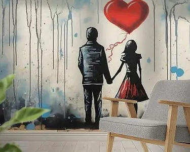 Niska cena Banksy inspired Urban Love
