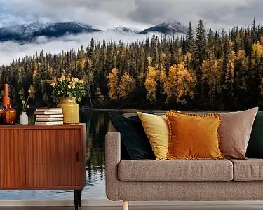 Herfst bij de Bowron Lakes in Canada Zwrot pieniędzy