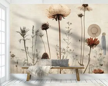 Vintage collage met bloemen Bezpieczna płatność