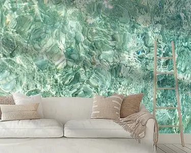 Zwrot pieniędzy Kristalheldere waterreflectie - Turquoise Ocean Photography Art Print