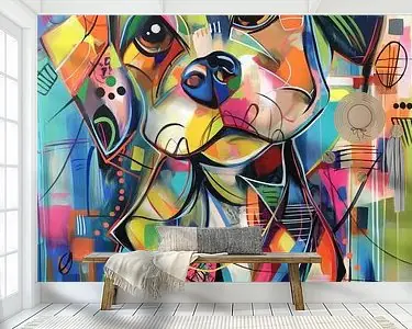 Nowość Abstracte kleurrijke hond