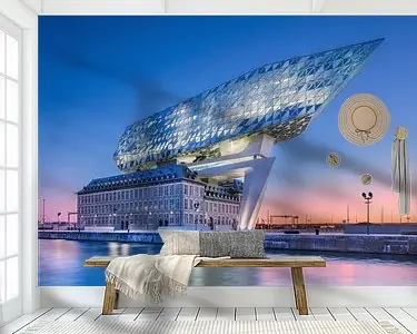 Antwerpse havenhuis (Zaha Hadid) bij dageraad Najlepsza cena