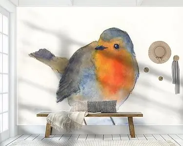 Zamów teraz Lachend roodborstje aquarel schilderij