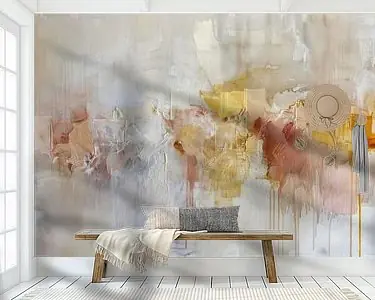 Abstract schilderij in beige, roze en goud Ekspresowa dostawa